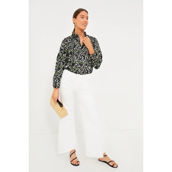 Tuckernuck Tops - NWT Tuckernuck Women’s Cotton Preppy Floral Verdant Iris Avalon Blouse XXS